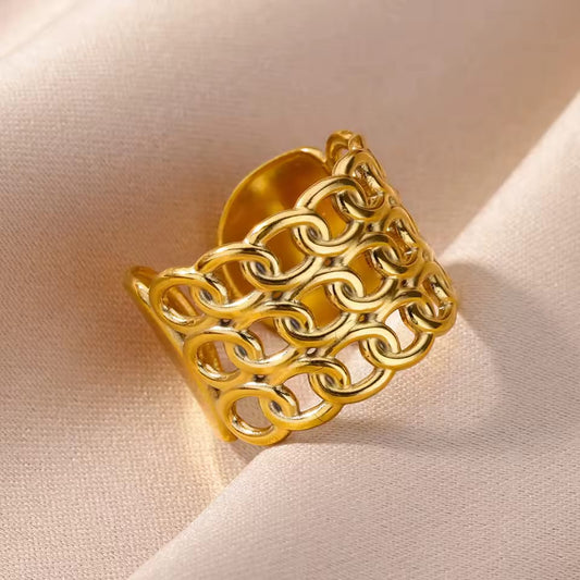 316L Stainless Steel Rings for Women, Gold Color, Never Fade, Classic Luxury Rings, Wedding Couple Rings, Jewelry, Free Shipping