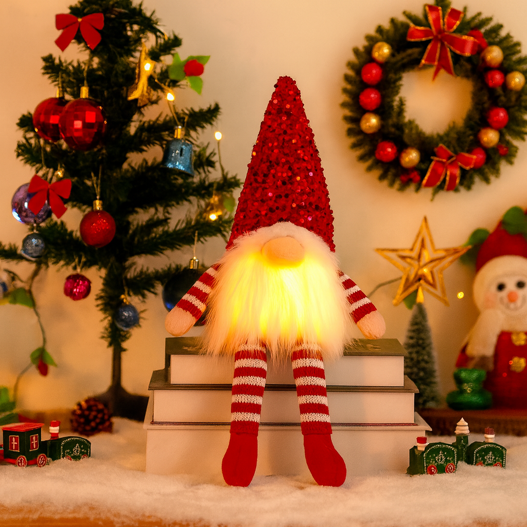 Winterello-Brilliant Christmas Gnome Doll without Face 30cm Tree Decorations 2025 Night Light Christmas Gift Novelty New Year Home Decor